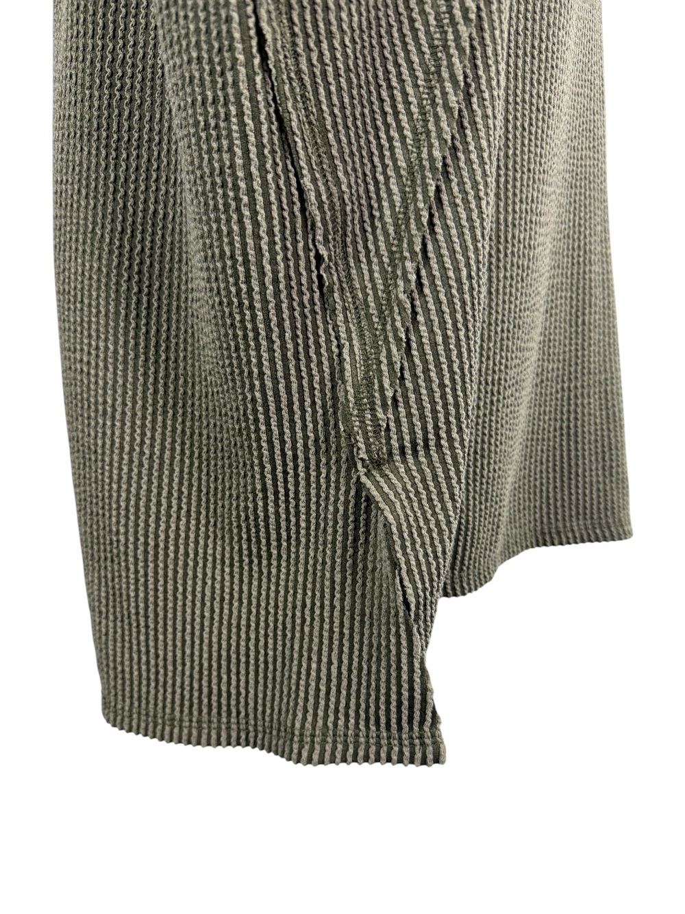 Zenana Outfitters Oversized Olive V-Neck Ribbed Knit Pullover Top size S-M Boho - Picture 3 of 10